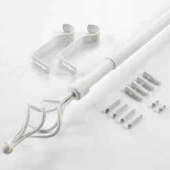 Tringle extensible en kit patiné (120-210 cm - Blanc)