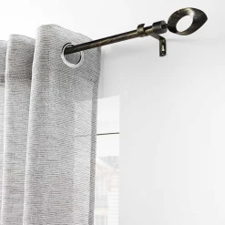 Tringle extensible en kit patiné or (120-210 cm - Noir)