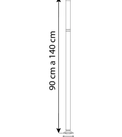 Tringle extensible entre 2 murs sans percage nickel mat - 90 à 140 cm - Nickel mat