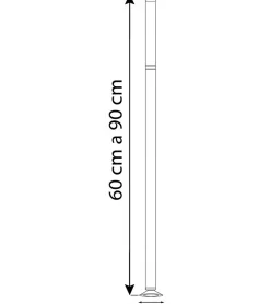 Tringle extensible entre 2 murs sans percage Noir - 60 à 90 cm - Noir