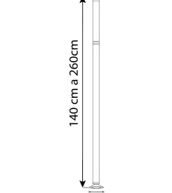 Tringle extensible entre 2 murs sans percage Noir - 140 à 260 cm - Noir