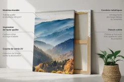 Trio de Tableaux Décoratifs Wallfluent 40x60 cm Paysages Abstraits De Coucher De Soleil Bords Imprimés