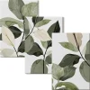 Trio de Tableaux Décoratifs Wallfluent 20x30 cm Feuilles De Plantes Bohèmes Peintes Bords Imprimés Remplissage Niche Prêt à Poser
