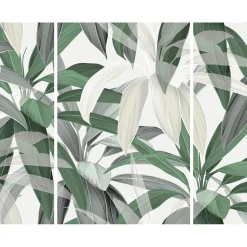 Triptyque sur toile plantes vertes 125x97 cm Fabriqué en France