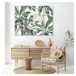 Triptyque sur toile plantes vertes 125x97 cm Fabriqué en France