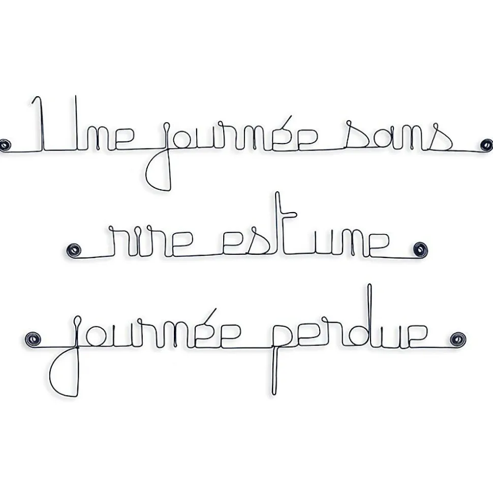 Une journée sans rire est une journée perdue - Sculpture fil de fer 50-60 cm - Bijoux de mur
