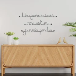 Une journée sans rire est une journée perdue - Sculpture fil de fer 50-60 cm - Bijoux de mur