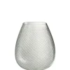 Vase à carreaux en verre transparent 26x26x32 cm