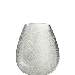Vase à carreaux en verre transparent 26x26x32 cm