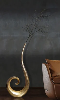 Vase à Fleurs Décorative 100 cm Aluminium Spirale de Sol Métal XXL FineBuy