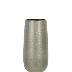 Vase à motifs en céramique gris clair 18x18x40cm