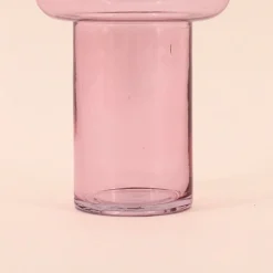 Vase anneau en verre rose clair 20cm