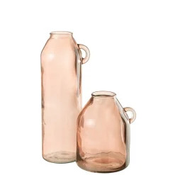 Vase avec anse en verre rose 20x20x25 cm