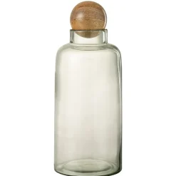 Vase avec boule en verre transparent 16x16x37 cm