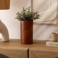 Vase Avi en céramique H20cm marron caramel - Atmosphera