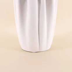 Vase blanc en céramique plissé 3D 28cm