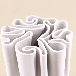 Vase blanc en céramique plissé 3D 28cm