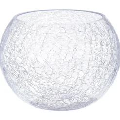 Vase boule - verre craquelé - H15 cm - Atmosphera