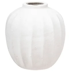 Vase boule en céramique AMIA - H. 28 cm - Blanc
