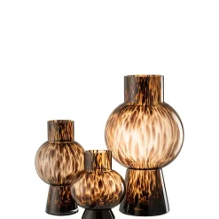 Vase boule en verre marron 25x25x46 cm