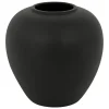 Vase boule Rily céramique noir H22cm - Atmosphera