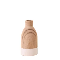 Vase bouteille en bois 20cm, Zen