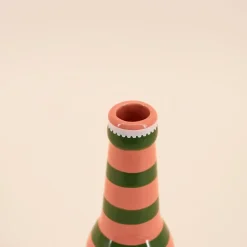 Vase bouteille limonade rose / vert 24cm