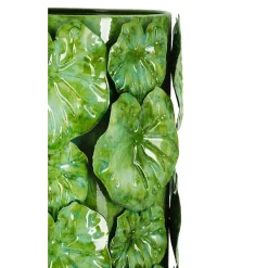 Vase coquillage en métal vert 18x17.5x46