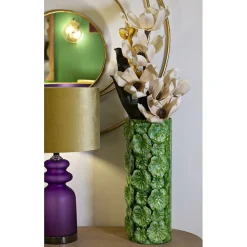 Vase coquillage en métal vert 18x17.5x46
