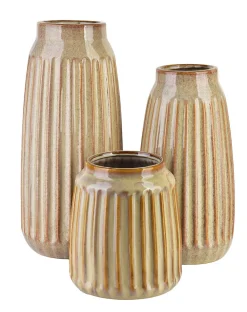 Vase Céramique ARINA Arina 16x16x35,5 cm Beige 1 pièce