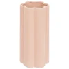 Vase céramique forme fleur rose nude H.28cm Atmosphera