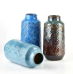 Vase céramique MONDEX YARINE 8,5x31 cm Dark 1 pièce