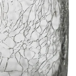 Vase cylindre - verre craquelé - H20 cm - Vert- Atmosphera