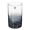Vase cylindre - verre craquelé - H20 cm - Gris- Atmosphera