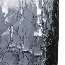 Vase cylindre - verre craquelé - H20 cm - Gris- Atmosphera