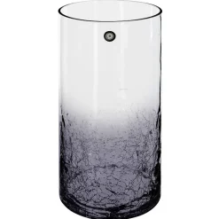 Vase cylindre - verre craquelé - H30 cm - Gris- Atmosphera