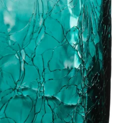 Vase cylindre - verre craquelé - H30 cm - Gris- Atmosphera