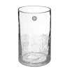 Vase cylindre - verre craquelé - H20 cm - Transparent- Atmosphera