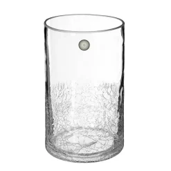 Vase cylindre - verre craquelé - H20 cm - Transparent- Atmosphera