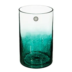 Vase cylindre - verre craquelé - H20 cm - Transparent- Atmosphera