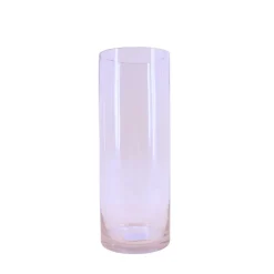 Vase cylindrique en verre transparent 15x40cm