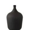Vase dame jeanne en verre noir 38x38x56 cm
