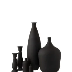 Vase dame jeanne en verre noir 38x38x56 cm