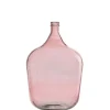 Vase dame jeanne en verre rose 37x37x55 cm