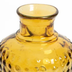 Vase décoratif en verre recyclé Point jaune 2,25L l.12 x H.20 x Ø12 cm