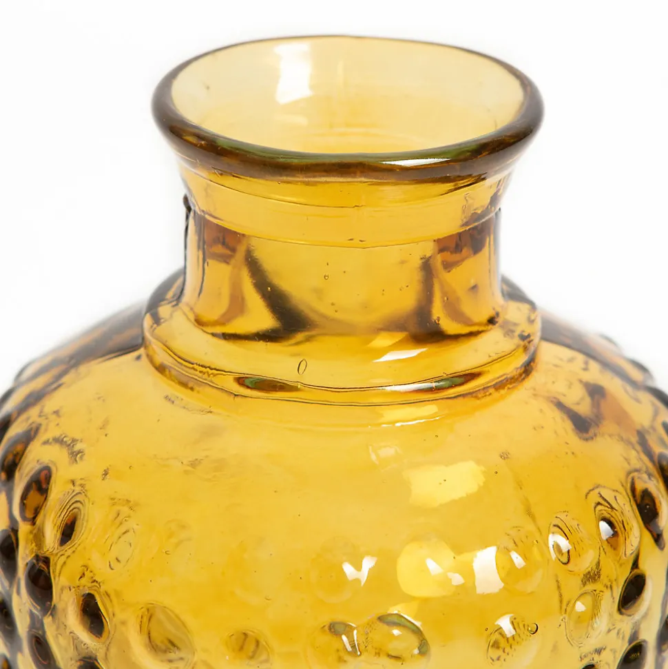 Vase décoratif en verre recyclé Point jaune 2,25L l.12 x H.20 x Ø12 cm