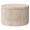 Vase Décoratif Storage, Marron, Travertin, 10x10x6,5 cm, Seven Design