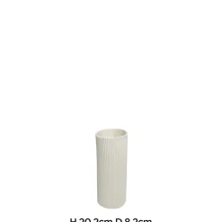 Vase en céramique blanc H.20,2 x Ø8,2 cm, JBY Creation