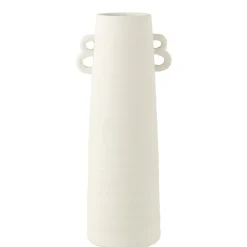 Vase en céramique blanc 22x18x55 cm