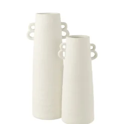 Vase en céramique blanc 22x18x55 cm